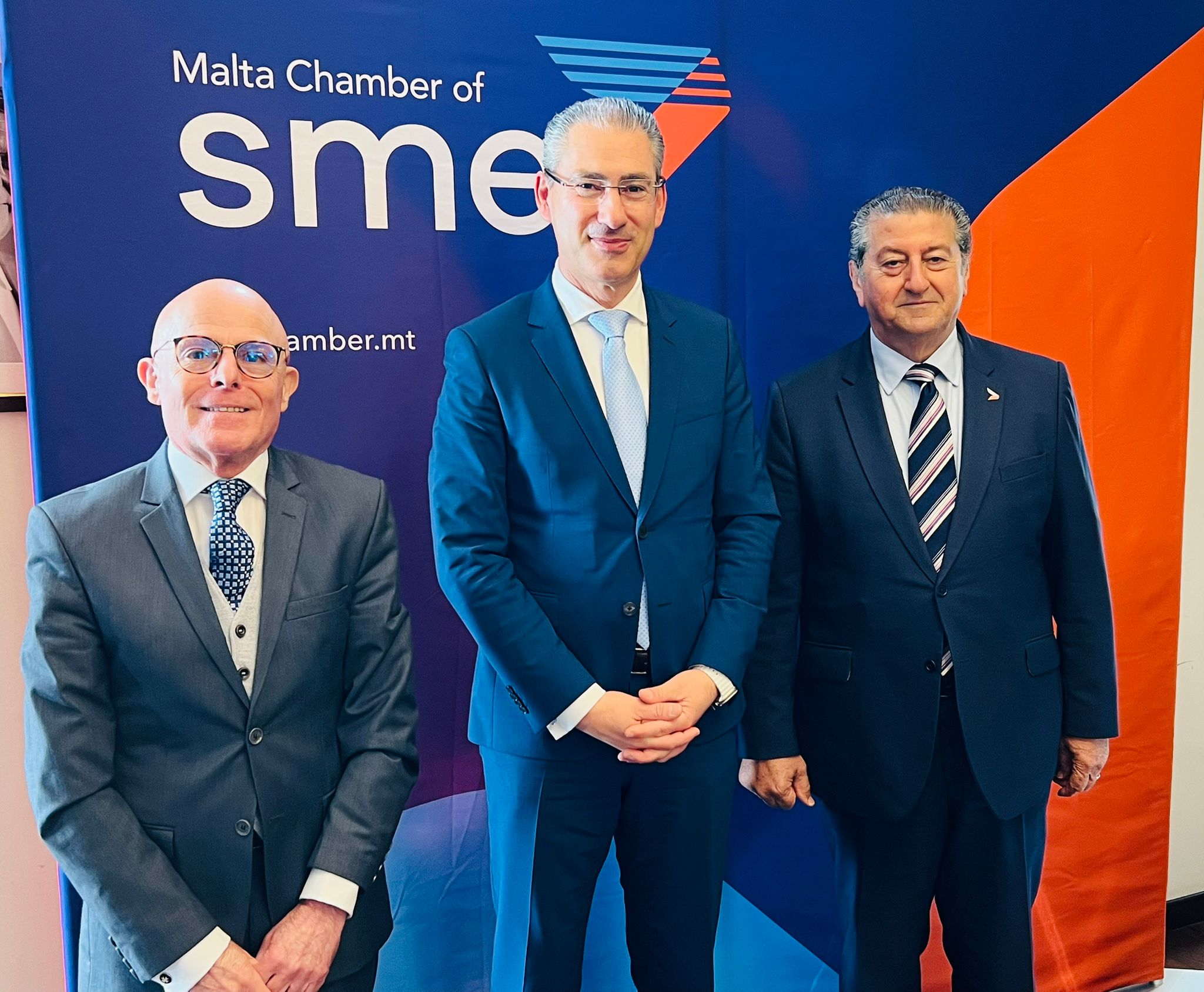 The Malta Chamber of SMEs welcomes MCESD Chairperson David Xuereb to its offices